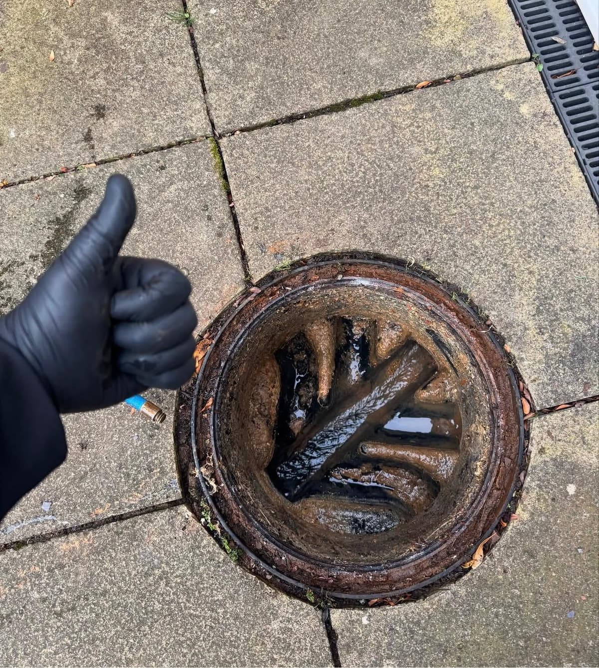 A blocked drain in need of clearing — Drain Solutions MK