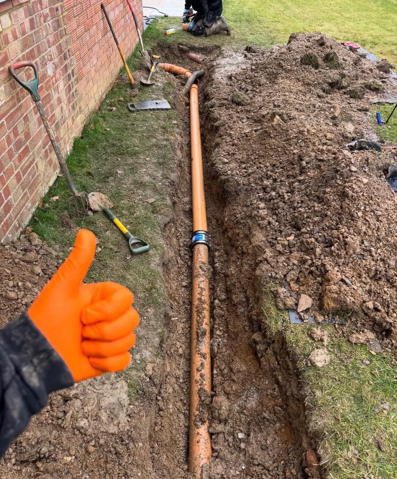 After — New pipe run laid and tested